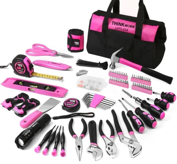 207-Piece Ladies Portable Tool Set Essential Hand Tools DIY Home Maintenance Storage Bag